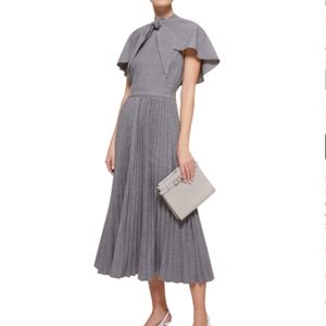 NWT - CO Los Angeles Pleated Capelet Dress Grey XS